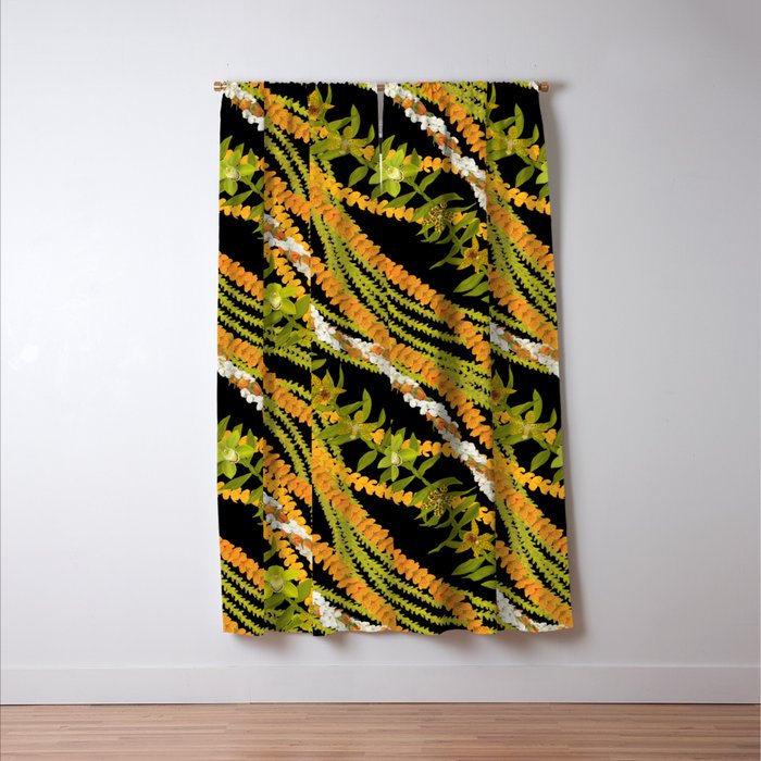 Diagonal Lei with more pakalana to add more green to the design Window Curtain Gallery Image 3