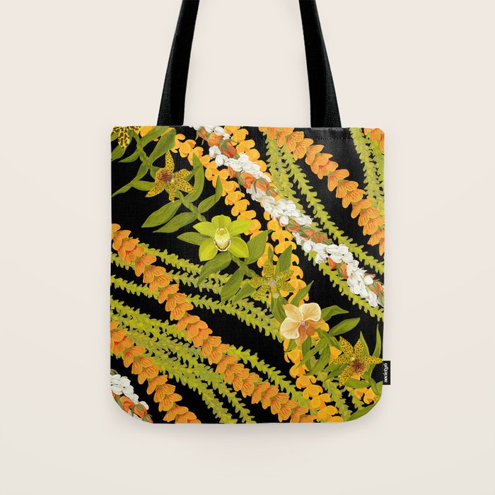 Diagonal Lei with more pakalana to add more green to the design Tote Bag Gallery Image 1