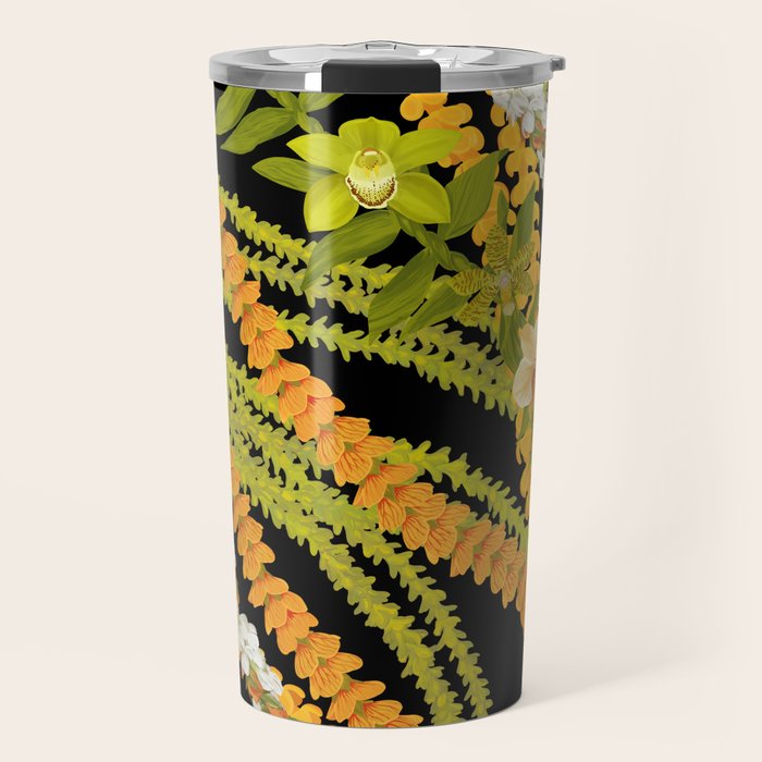 Diagonal Lei with more pakalana to add more green to the design Travel Mug Gallery Image 1