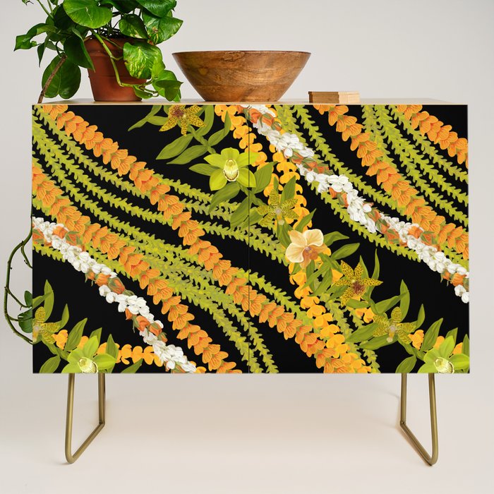 Diagonal Lei with more pakalana to add more green to the design Credenza Gallery Image 1