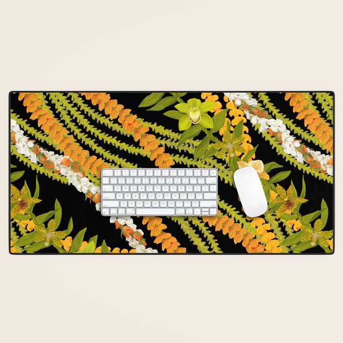 Diagonal Lei with more pakalana to add more green to the design Desk Mat Gallery Image 1