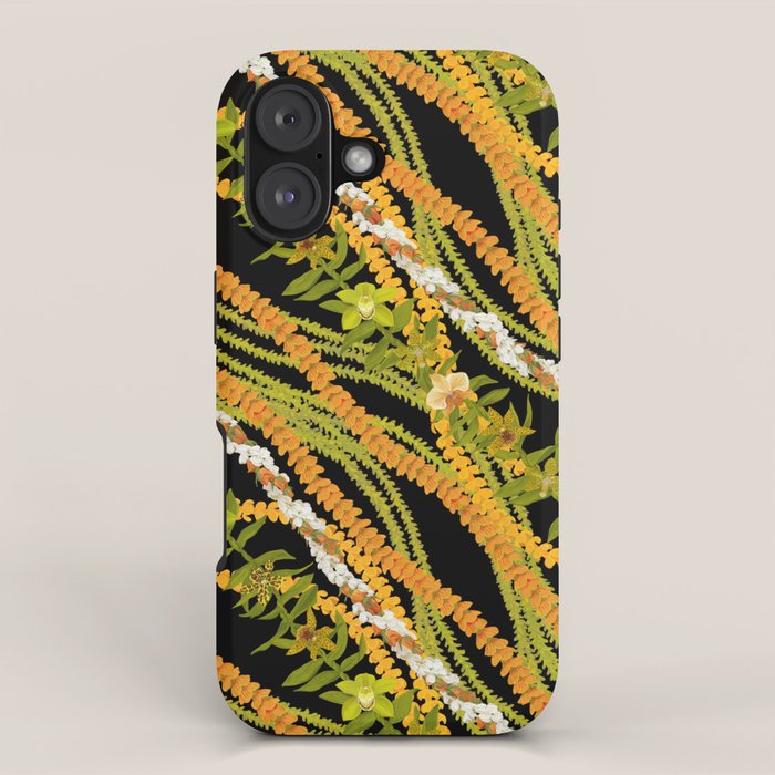 Diagonal Lei with more pakalana to add more green to the design iPhone Case Gallery Image 1