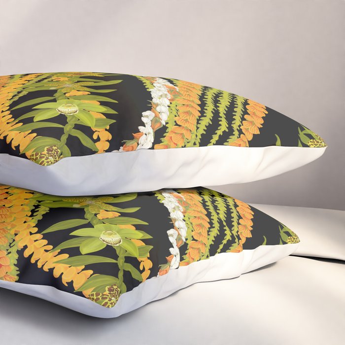 Diagonal Lei with more pakalana to add more green to the design Pillow Sham Gallery Image 3