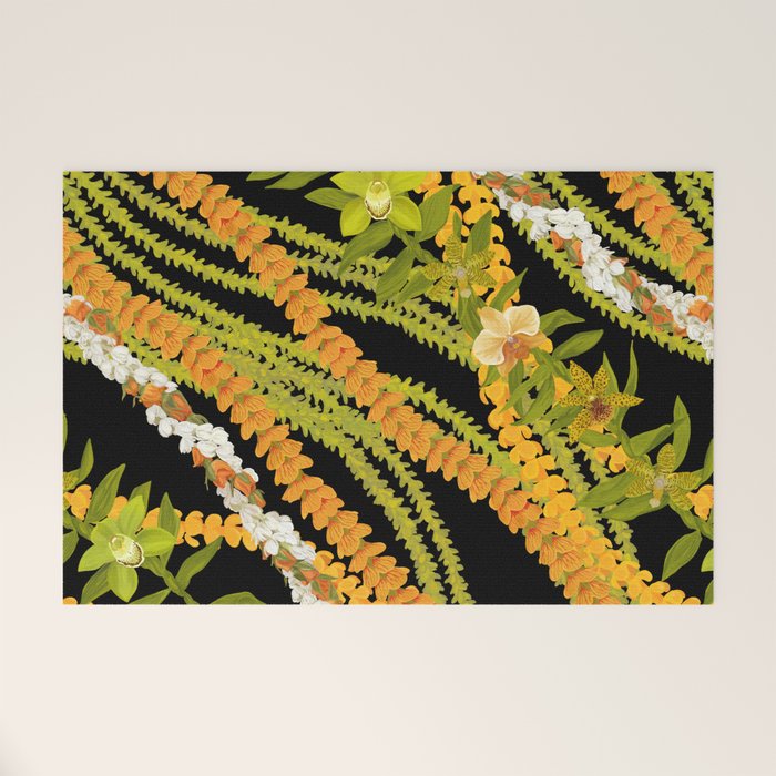 Diagonal Lei with more pakalana to add more green to the design Welcome Mat Gallery Image 1