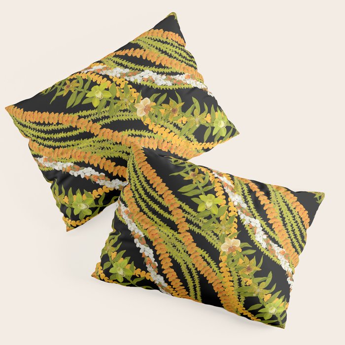 Diagonal Lei with more pakalana to add more green to the design Pillow Sham Gallery Image 1