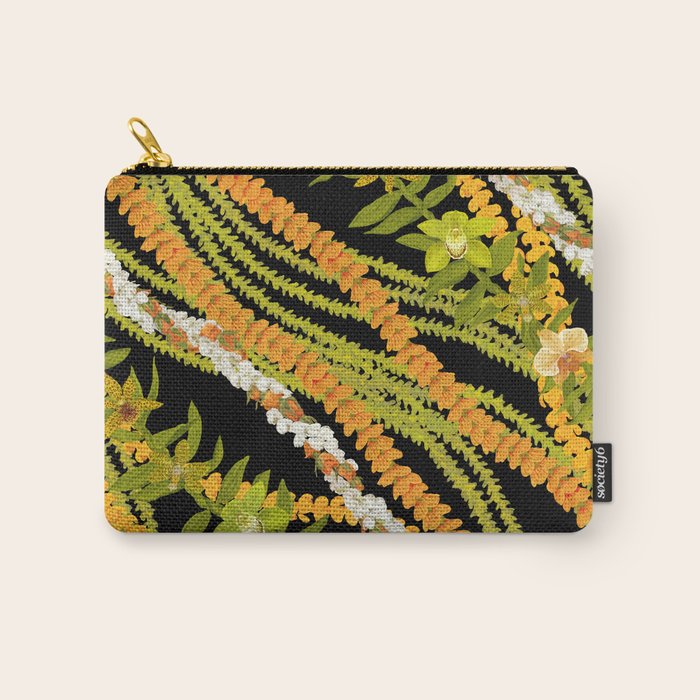 Diagonal Lei with more pakalana to add more green to the design Carry All Pouch Gallery Image 1