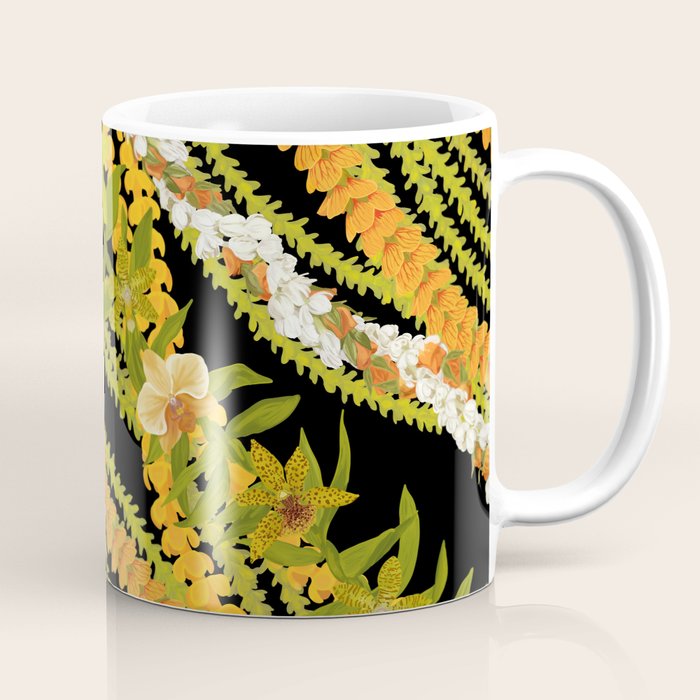 Diagonal Lei with more pakalana to add more green to the design Coffee Mug Gallery Image 1