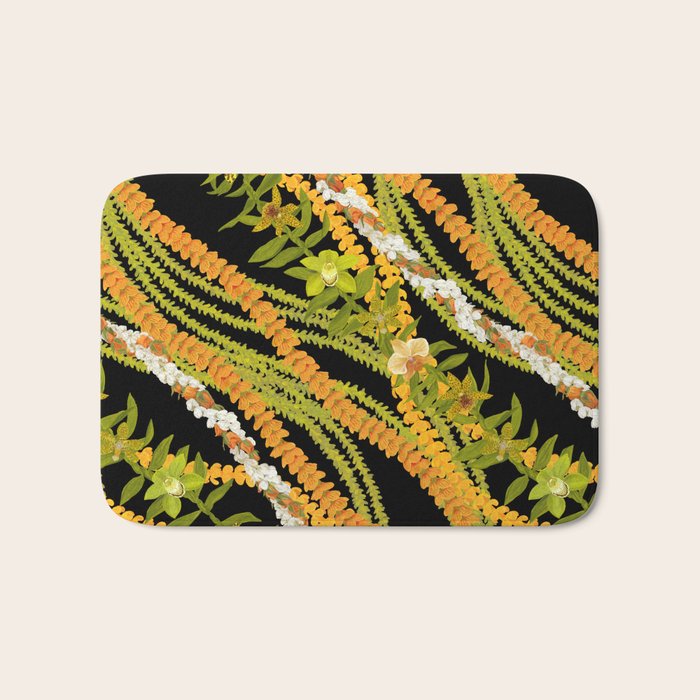 Diagonal Lei with more pakalana to add more green to the design Bath Mat Gallery Image 1