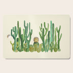 In my happy place - hedgehog meditating in cactus jungle Cutting Board Gallery Image 1