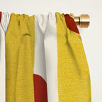 Yellow Stripes and Red Dots Pattern with Texture Window Curtain Gallery Image 2