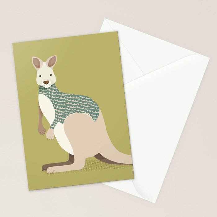 Whimsical Kangaroo Stationery Card Gallery Image 2