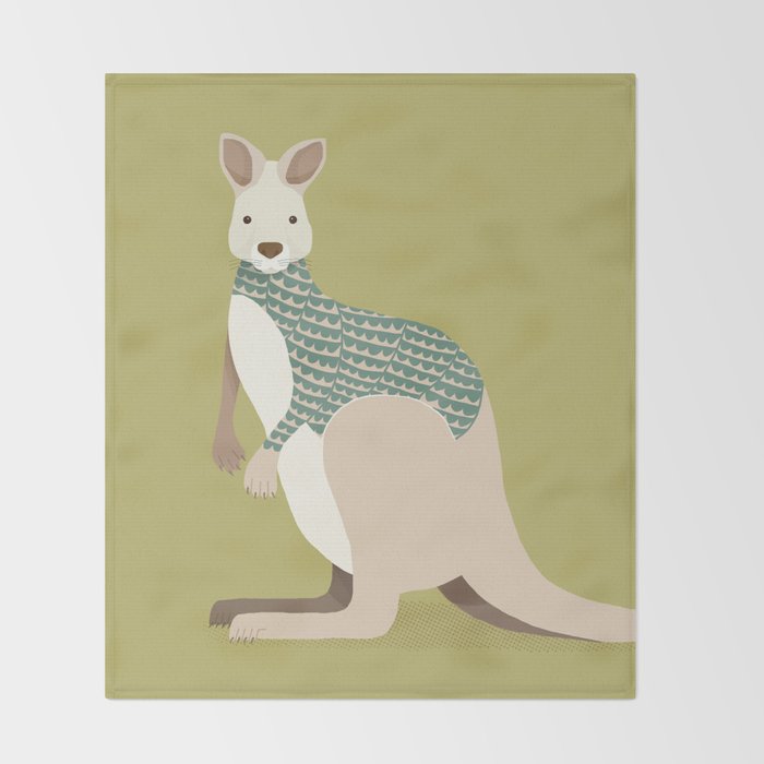 Whimsical Kangaroo Throw Blanket Gallery Image 2