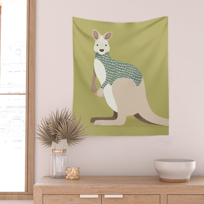 Whimsical Kangaroo Wall Tapestry Gallery Image 2