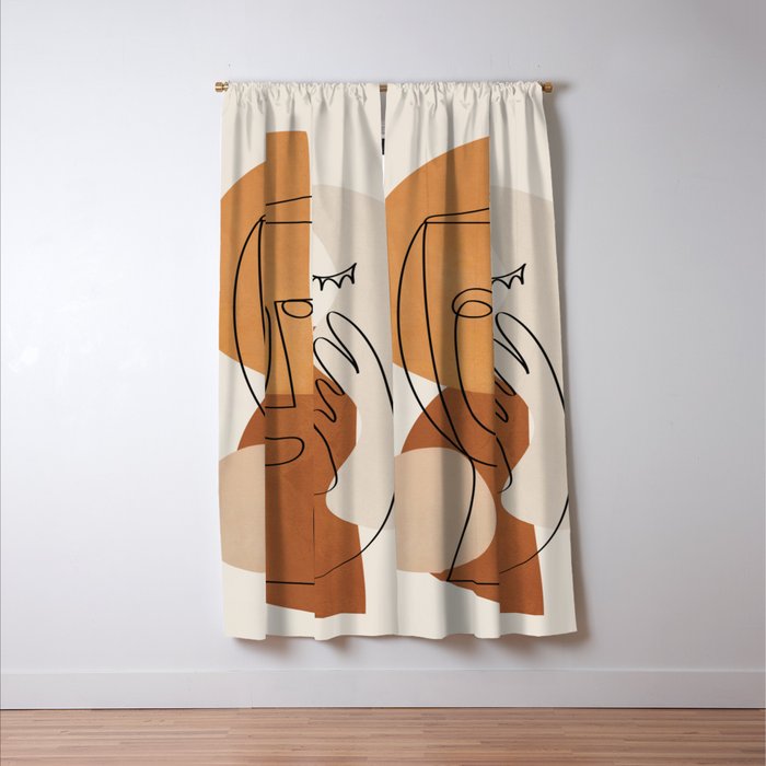Abstract Clay Faces I Window Curtain Gallery Image 3