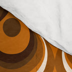Brown, Orange and Ivory Wavy Lines Retro Pattern Comforter Gallery Image 4