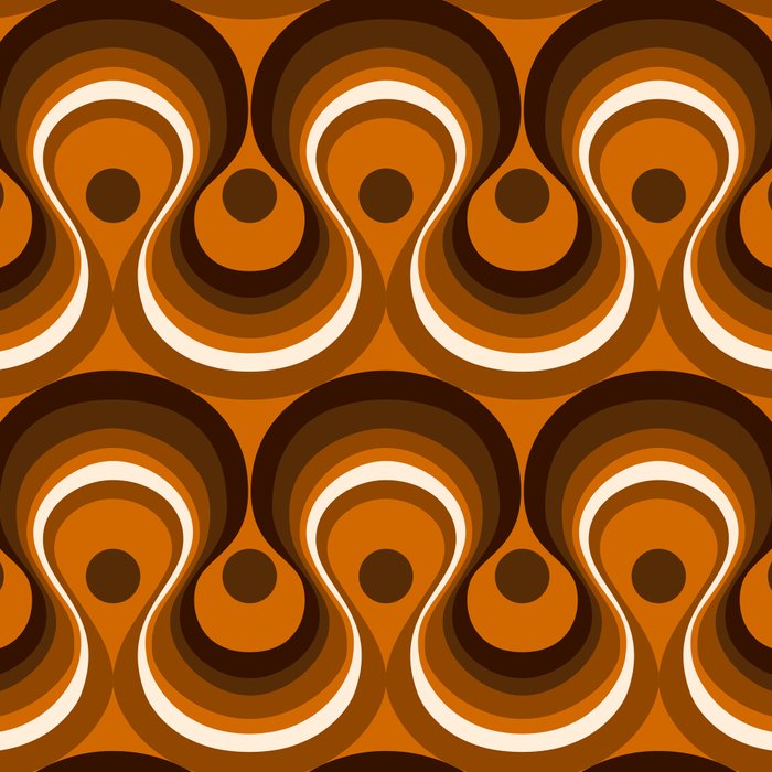 Brown, Orange and Ivory Wavy Lines Retro Pattern Coffee Mug Gallery Image 2