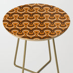 Brown, Orange and Ivory Wavy Lines Retro Pattern Side Table Gallery Image 2