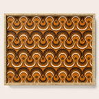 Brown, Orange and Ivory Wavy Lines Retro Pattern Serving Tray Gallery Image 1