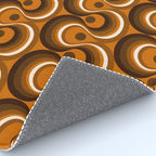 Brown, Orange and Ivory Wavy Lines Retro Pattern Rug Gallery Image 4