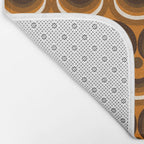 Brown, Orange and Ivory Wavy Lines Retro Pattern Bath Mat Gallery Image 2