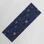 Dark blue zodiac abstract YB Yoga Mat Gallery Image 1
