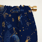 Dark blue zodiac abstract YB Window Curtain Gallery Image 2