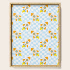 Space rocket cartoon checkered pattern Serving Tray Gallery Image 1