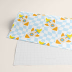 Space rocket cartoon checkered pattern Wrapping Paper Gallery Image 2