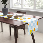 Space rocket cartoon checkered pattern Table Runner Gallery Image 2