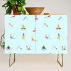 Yoga poses pattern Credenza Gallery Image 1
