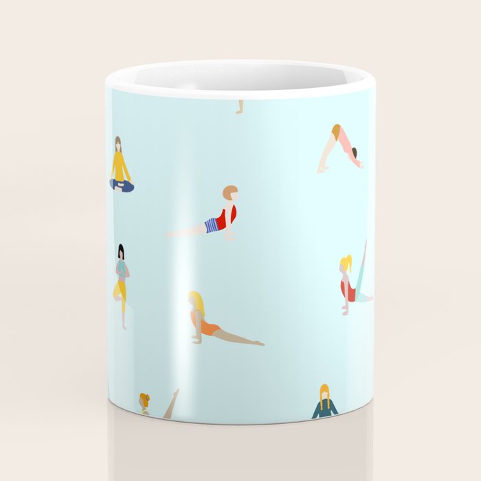 Yoga poses pattern Coffee Mug Gallery Image 4