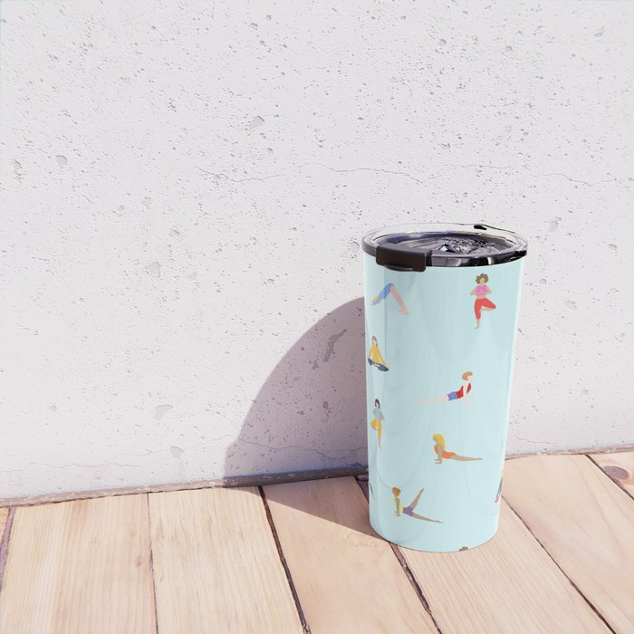 Yoga poses pattern Travel Mug Gallery Image 4
