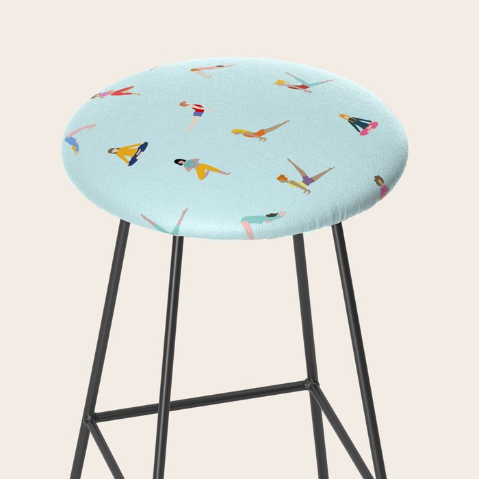 Yoga poses pattern Stool Gallery Image 2