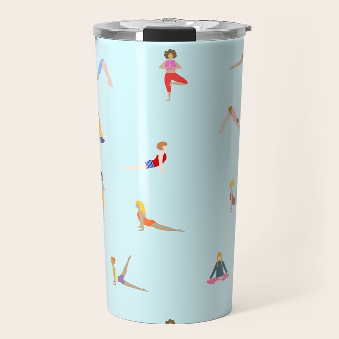 Yoga poses pattern Travel Mug Gallery Image 1