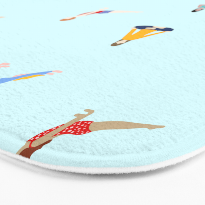 Yoga poses pattern Bath Mat Gallery Image 3