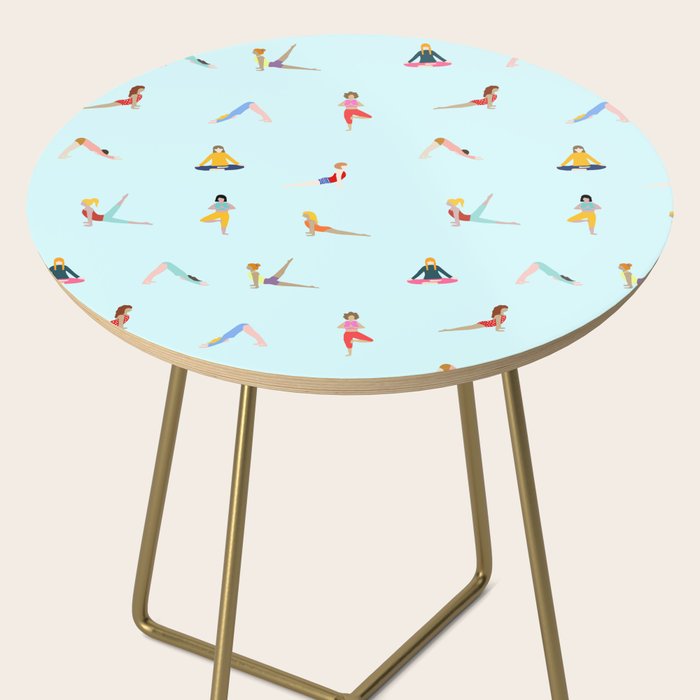 Yoga poses pattern Side Table Gallery Image 2