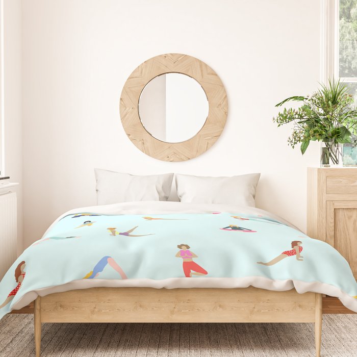 Yoga poses pattern Duvet Cover Gallery Image 3