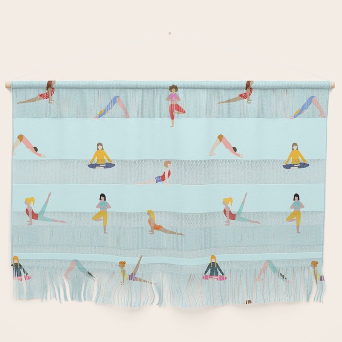 Yoga poses pattern Wall Hanging Gallery Image 1