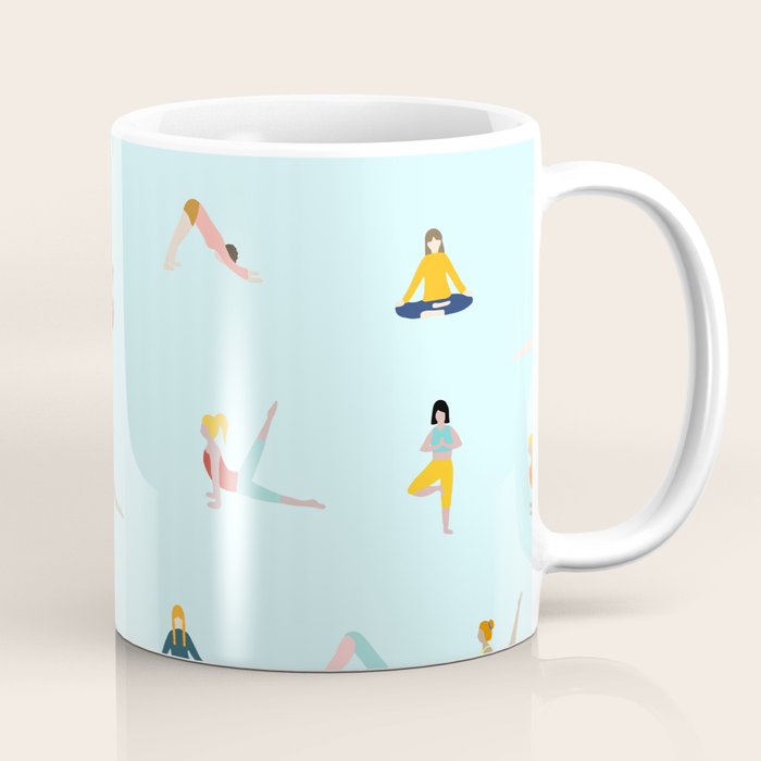 Yoga poses pattern Coffee Mug Gallery Image 1