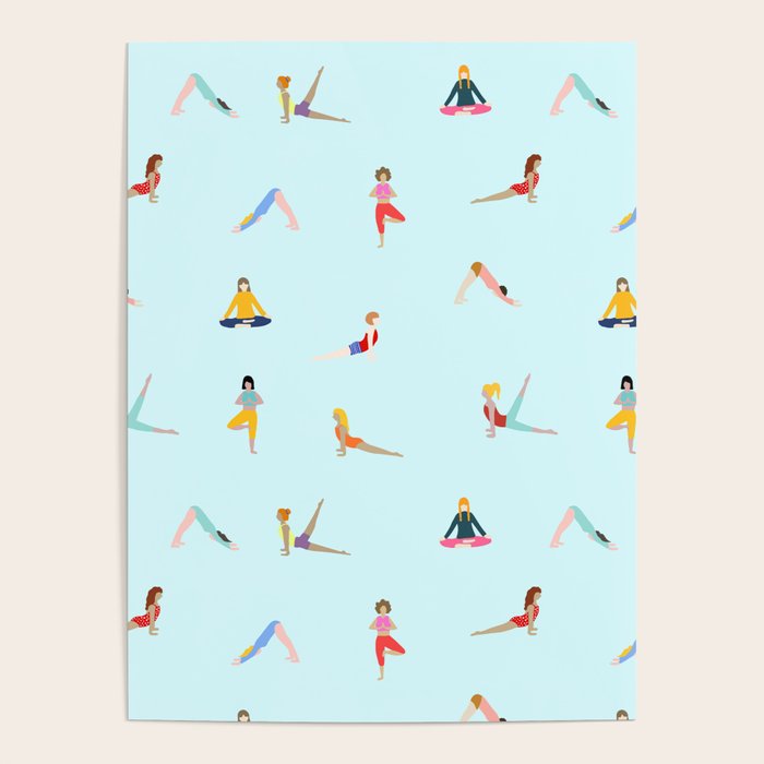 Yoga poses pattern Poster Gallery Image 4