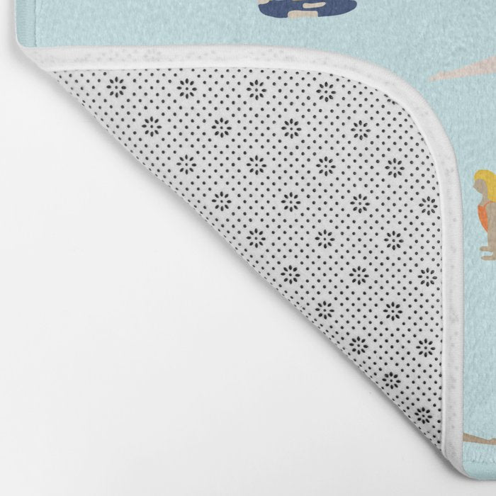 Yoga poses pattern Bath Mat Gallery Image 2