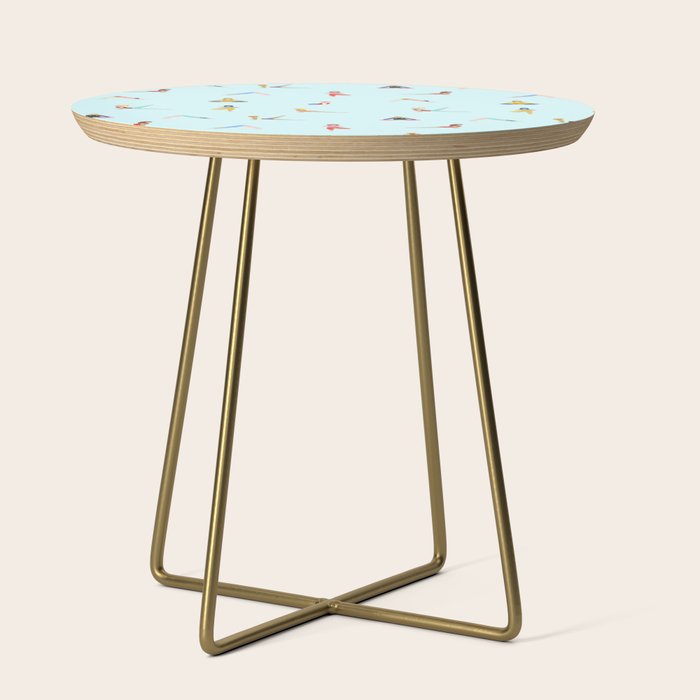 Yoga poses pattern Side Table Gallery Image 1