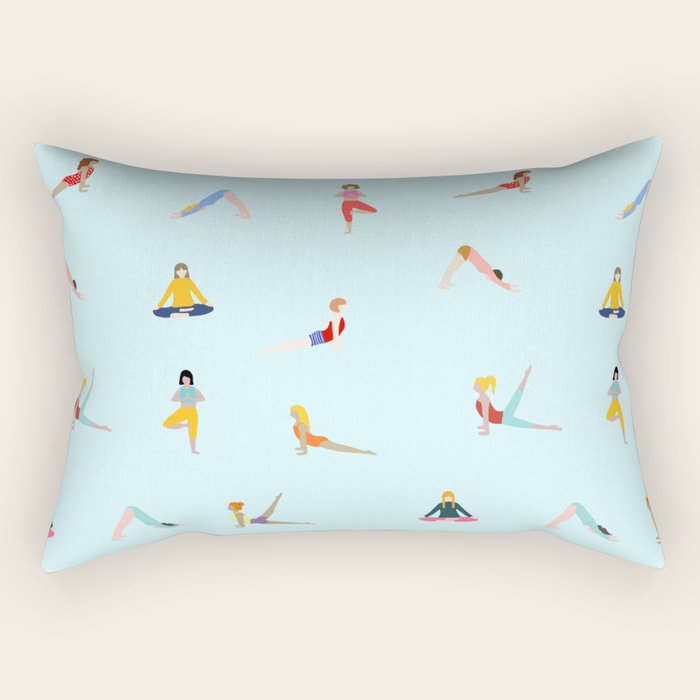 Yoga poses pattern Rectangular Pillow Gallery Image 2