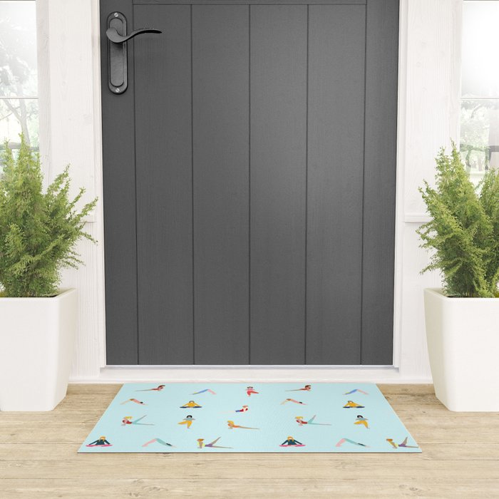 Yoga poses pattern Welcome Mat Gallery Image 3