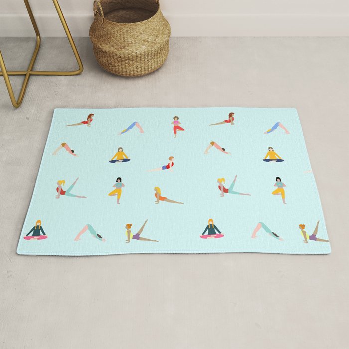 Yoga poses pattern Rug Gallery Image 1