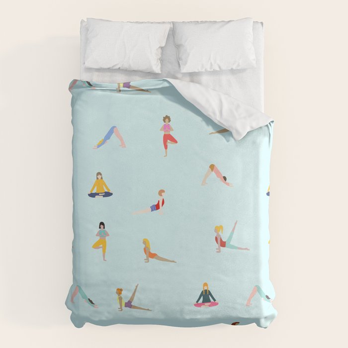 Yoga poses pattern Duvet Cover Gallery Image 6