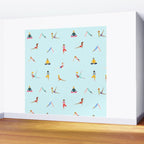 Yoga poses pattern Wall Mural Gallery Image 2
