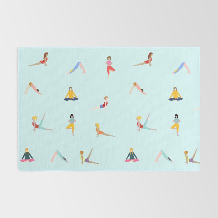 Yoga poses pattern Rug Gallery Image 2