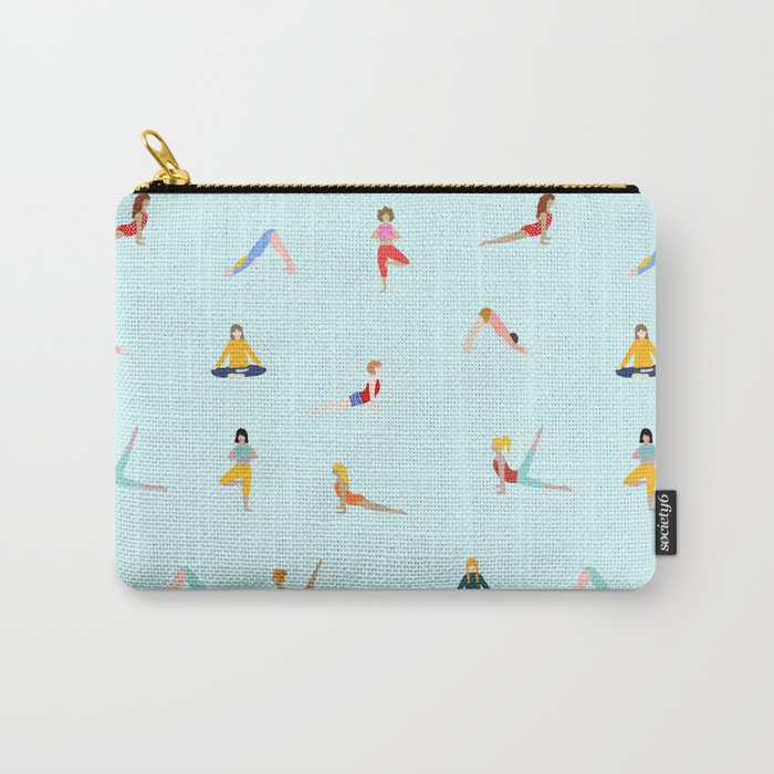 Yoga poses pattern Carry All Pouch Gallery Image 1