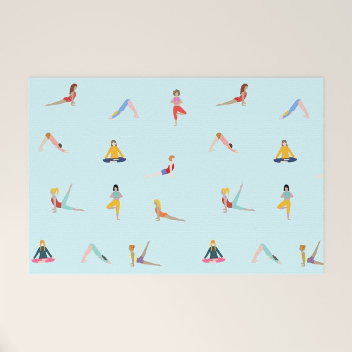 Yoga poses pattern Welcome Mat Gallery Image 1